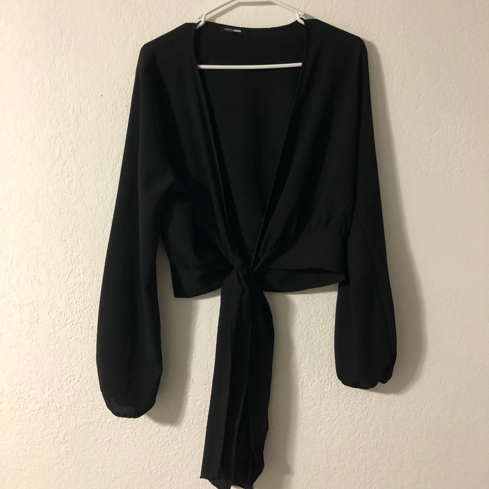 Black Fashion Nova Little White Lies Top